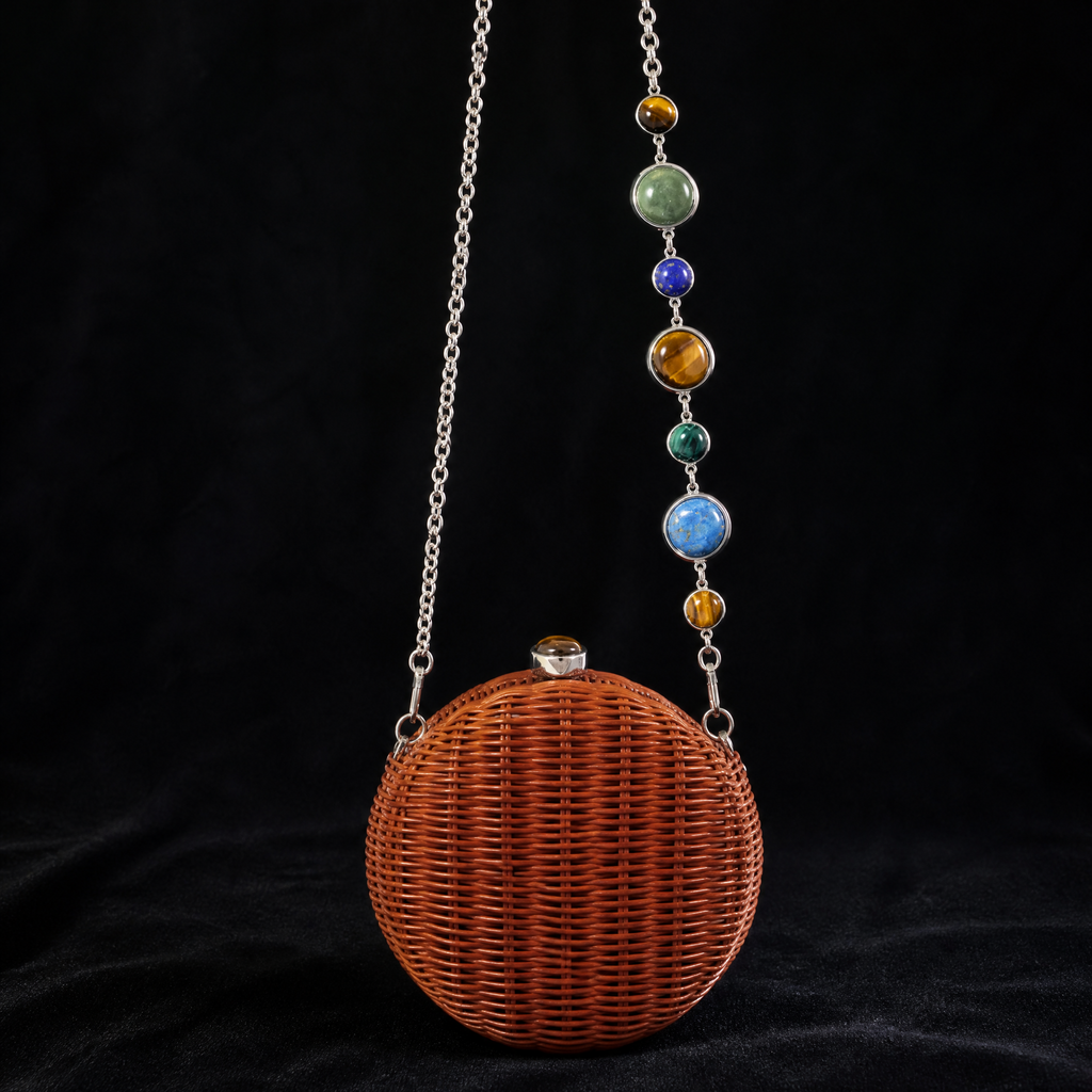Multi_components → Multi-Component Chain Strap — Wicker Bucket Bag-WOOJIN ATELIER 